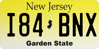 NJ license plate I84BNX