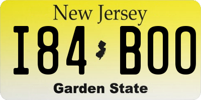 NJ license plate I84BOO
