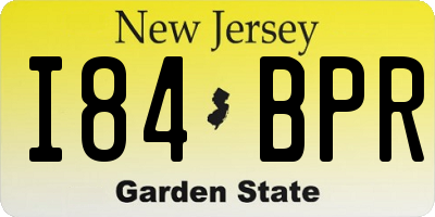 NJ license plate I84BPR