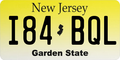 NJ license plate I84BQL