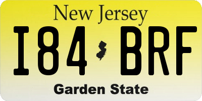 NJ license plate I84BRF