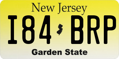 NJ license plate I84BRP