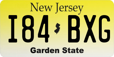 NJ license plate I84BXG
