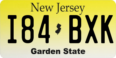 NJ license plate I84BXK
