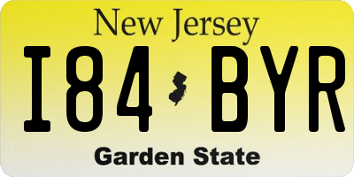 NJ license plate I84BYR