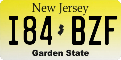 NJ license plate I84BZF