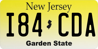 NJ license plate I84CDA