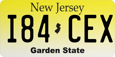 NJ license plate I84CEX