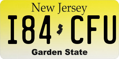 NJ license plate I84CFU