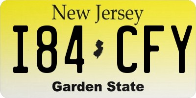 NJ license plate I84CFY