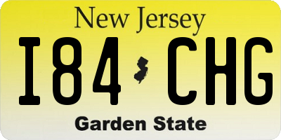 NJ license plate I84CHG