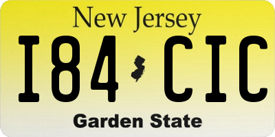 NJ license plate I84CIC