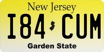 NJ license plate I84CUM