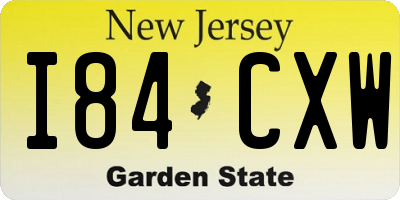NJ license plate I84CXW