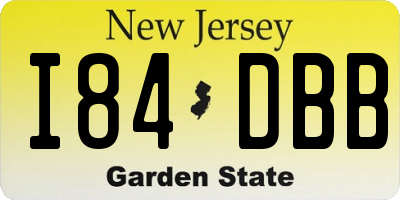 NJ license plate I84DBB