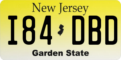NJ license plate I84DBD