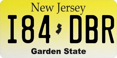 NJ license plate I84DBR