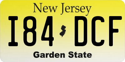 NJ license plate I84DCF
