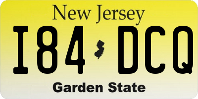 NJ license plate I84DCQ