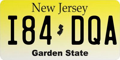 NJ license plate I84DQA