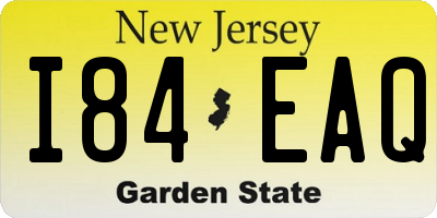 NJ license plate I84EAQ
