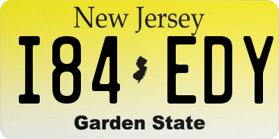 NJ license plate I84EDY