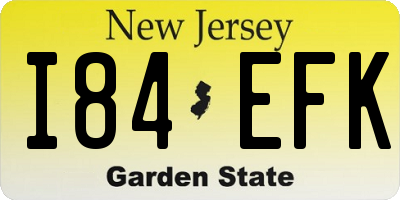 NJ license plate I84EFK