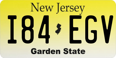 NJ license plate I84EGV