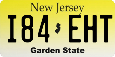 NJ license plate I84EHT
