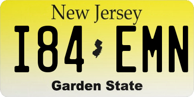 NJ license plate I84EMN