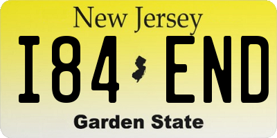 NJ license plate I84END