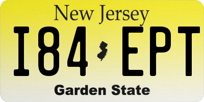 NJ license plate I84EPT