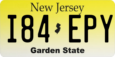 NJ license plate I84EPY