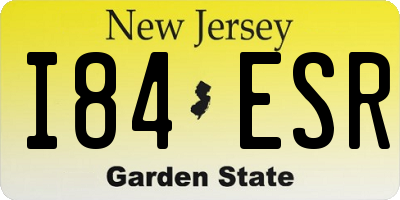 NJ license plate I84ESR
