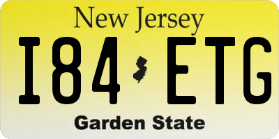 NJ license plate I84ETG