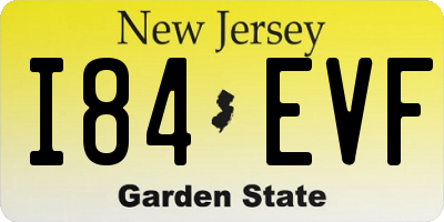 NJ license plate I84EVF