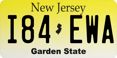 NJ license plate I84EWA