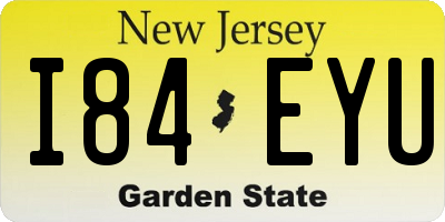 NJ license plate I84EYU