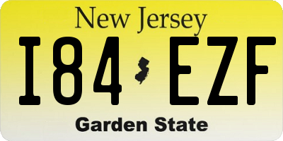 NJ license plate I84EZF