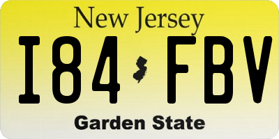 NJ license plate I84FBV