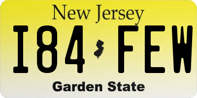 NJ license plate I84FEW