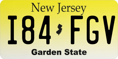NJ license plate I84FGV