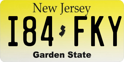 NJ license plate I84FKY