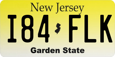 NJ license plate I84FLK