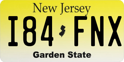 NJ license plate I84FNX