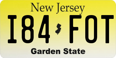 NJ license plate I84FOT