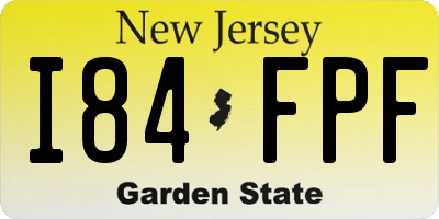 NJ license plate I84FPF