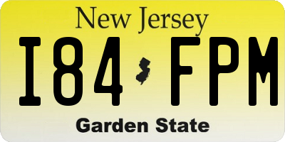 NJ license plate I84FPM