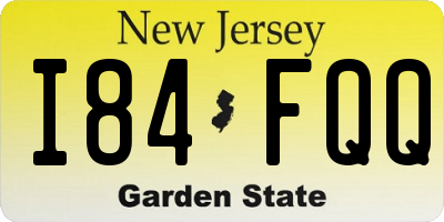 NJ license plate I84FQQ