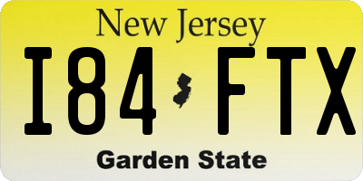 NJ license plate I84FTX